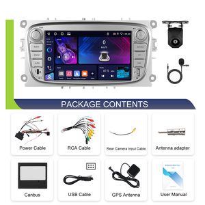 วิทยุติดรถยนต์ Podofo ระบบแอนดรอยด์ ขนาด 7 นิ้ว ความจุ 4+64GB รองรับ Wireless CarPlay/Android Auto สำหรับรถยนต์ฟอร์ด โฟกัส เอส-แม็กซ์ มอนเดโอ กาแล็กซี่ พร้อมกล้องและไมโครโฟน - Product Image 1