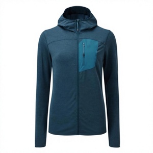 Custom Ladies Basic Long Sleeve High Street Knitted Full Zip Hoodie Autumn Winter Comfortable Lined Street Wear - Product Image 1