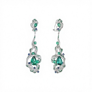 Jewelry 925 Sterling <b>Silver</b> 18K Gold Plated Geometric High-Carbon Diamond Stud <b>Earrings</b> Women's Luxury <b>Wedding</b> - Product Image 2