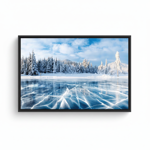 Printed Canvas: Winter Forest View Tempered Glass Art Landscape,<b>BLACK</b> <b>FRAMED</b> CANVAS - Product Image 2