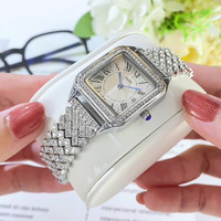 Montres pour femmes en acier inoxydable, étanches, de luxe, entièrement serties de diamants, quartz, CZ