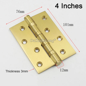 Charnières de porte de meuble en laiton massif de haute qualité, 2 pièces, 4''/5'', épaisses et robustes, pour armoire, placard, penderie - Product Image 2