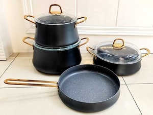Donnor şişme çok amaçlı <span class=keywords><strong>7</strong></span> adet yapışmaz kızartma tava seti ev pişirme çorbalar için - Product Image 4