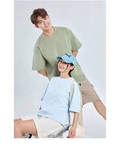 Personalizado pesado <span class=keywords><strong>de</strong></span> algodón <span class=keywords><strong>de</strong></span> manga corta patrón sólido camiseta <span class=keywords><strong>de</strong></span> gran tamaño liso cuello redondo en stock camisetas en blanco <span class=keywords><strong>para</strong></span> <span class=keywords><strong>la</strong></span> impresión - Product Image 2
