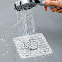 Maille autocollants salle de bain évier crépine auto-adhésif jetable douche Drain cheveux attrape autocollant pour douche baignoire