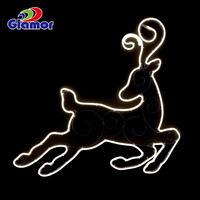 Nuevo diseño decoración de Navidad Reno hermoso personalizar LED 2d y 3D al aire libre Navidad acrílico motivo luz ciervos