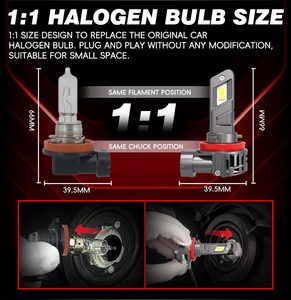 Ampoule LED E4X haute puissance 27W 5600lm, taille halogène H7 H11 <span class=keywords><strong>HB3</strong></span> 9005 9006 9012, ampoules de phares LED pour voitures, motos, phares - Product Image 4