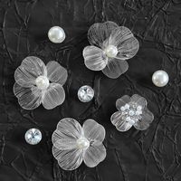 Breloque florale pour sabot, style vintage de luxe léger, accessoires DIY, été/automne, style Croc, perle et strass détachables