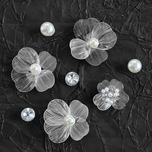 Breloque florale pour sabot, style vintage de luxe léger, accessoires DIY, été/automne, style Croc, perle et strass détachables - Product Image 3