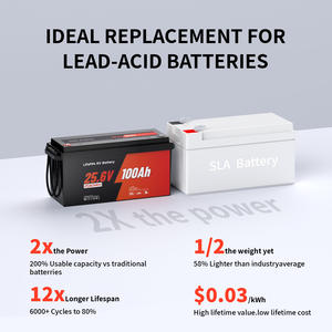 ESG US Stock LiFePo4 аккумулятор 12,8 В/25,6 В 100Ah 200AH Smart BMS 6000 циклы перезаряжаемый литиевый аккумулятор ABS корпус - Product Image 5