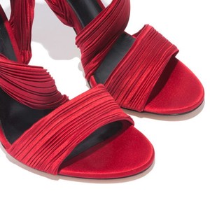 Nouvelles Sandales à Talons Hauts Rouges Taille 43 pour Femmes, avec Grand Nœud, en Satin, Talon Fin, Stiletto, Bout Ouvert, Talons de 11 cm, Escarpins d'Été - Product Image 5