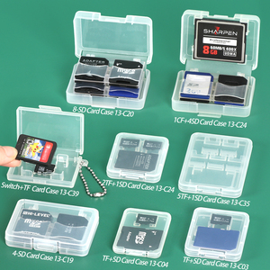 SUNSHING Dustproof 8 in 1 Plastic <b>Memory</b> <b>Card</b> Storage Case Standard Clear Micro <b>SD</b> CF TF XD XQD SDHC NM <b>Card</b> Box with 12 Slots - Product Image 1