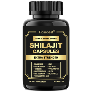 Капсулы-добавка Rosebest с экстрактами ашваганды, морских водорослей и шиладжита, изготовленные на заказ на фабрике в Китае, для мужчин - Product Image 1