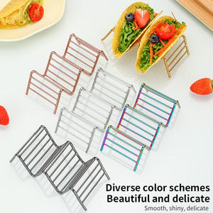 Soporte de Metal Personalizado en Forma de Ola para <span class=keywords><strong>Comida</strong></span> <span class=keywords><strong>Mexicana</strong></span>, Soporte de Acero Inoxidable Dorado 201 para Tacos - Product Image 6