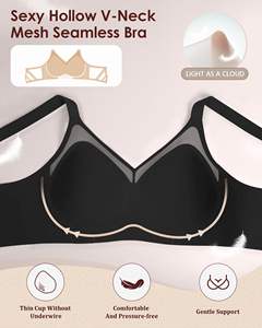 نمط جديد مثير فتحة رقبة V شبكة 3D شكل طبيعي كوب جيلي حمالة صدر مخصصة لاسلكية ش الظهر تنعيم رفع ما يصل الملابس الداخلية سلس للنساء - Product Image 4