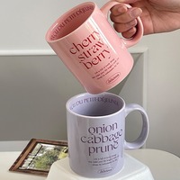 Lettres créatives Tasses en céramique pour petit déjeuner Lait Yaourt Céréales Café-Esthétique Maison Cuisine Ins Tasses décoratives