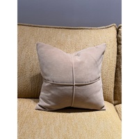 YJY Nordic Simple Ins Coussin de canapé pour salon en coton et lin couleur curry, frais, brodé, motif géométrique abstrait carré