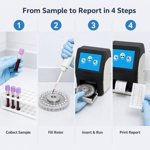 Analizador Químico Veterinario de Sangre Seca, 0.1ml, Pantalla Táctil de 7 Pulgadas, Operación en un Solo Paso, Almacenamiento de Datos, 50000 Unidades, para Clínica Veterinaria - Product Image 4