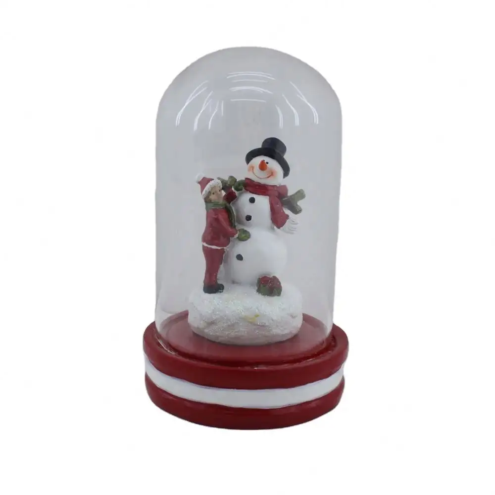 クリスマス雪だるまガラスカバー付きミニクラフトかわいい装飾品置物卸売カスタムデザイン家の装飾