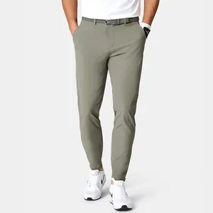 定制标志88% 涤纶12% 氨纶高尔夫服装男士长裤修身弹力面料男士高尔夫慢跑者