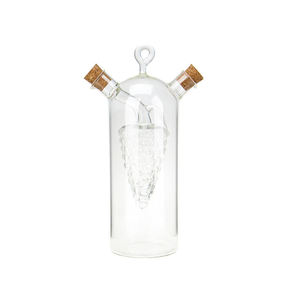 Vente chaude 2-en-1 8oz bouteille de cruet en verre borosilicaté avec grappe de raisin pour huile et vinaigre cuisine verre stockage outils de cuisson - Product Image 2
