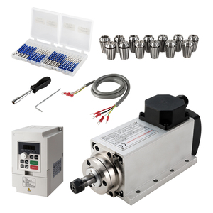 Motor de Husillo CNC Refrigerado por Aire Cuadrado Zhong Hua Jiang ER11 1.5KW 110V/220V con Kit VFD BT30 para Máquina de Grabado CNC - Product Image 1