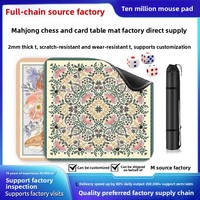 Tapis de Mahjong Épais, Silencieux, Antidérapant et Imperméable, Tendance Nationale Exclusive Transfrontalière Fortune 1-6, pour la Maison et les Salles de Jeu