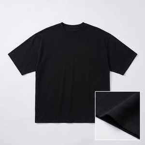 Factory Custom Logo Heavyweight 300GSM 100% Cotton Oversized T Shirt <b>Men</b> Streetwear Drop Shoulder Boxy Fit Plain Blank Tee Shirt - Product Image 4