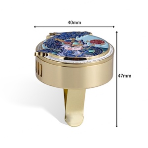 คลิปหนีบช่องแอร์รถยนต์รูปมังกรทองทรงกลมขนาดเล็กเคลือบอ่อนแบบคลาสสิก พร้อมโลโก้สั่งทำ - Product Image 6