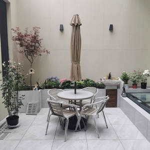 Parasol moderno de acero de 9 pies para exteriores, sombrilla para jardín, Hotel, playa, Patio, sombrillas y bases, sombrilla de poste central de hierro para uso en exteriores - Product Image 6