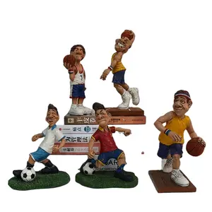 OEM & ODM pemain basket Humor cetakan Resin tokoh aksi patung kecil Bobblehead dekorasi rumah olahraga Eropa Modern