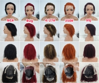 Promotion Letsfly 24$ Perruques Bob Jerry Curly 10-16 pouces, Lace Frontal 13x4, Cheveux Naturels Bouclés 9A, Vente en Gros, Perruques de Cheveux Humains Bouclés Naturels 180%