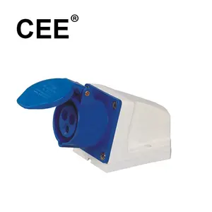 CEE blue ip44 industrial socket 16a 3pin 240v wall splash proof socket