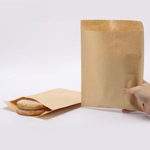 Sacs en papier kraft à fond en V résistants à la graisse, petits sacs plats pour cadeaux de fête, pour emballer des biscuits, des sandwichs, du savon - Product Image 4