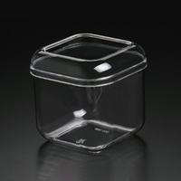 Boîte jetable carrée en plastique PS transparente pour sucre, biscuits, gaufrettes roulées, biscuits au gingembre, finger biscuits, bretzels, cupcakes, produits de boulangerie