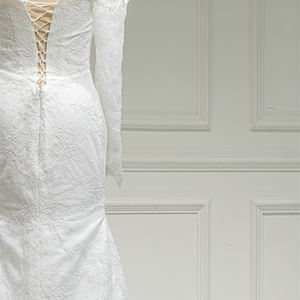 Jancember RL306 Belles robes de mariée sirène brodées à col bateau - Product Image 6