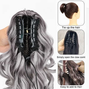 Extensión de Cola de Caballo Sintética con Clip, Cola de Caballo Larga y Rizada, Postizo con Clip para <span class=keywords><strong>Mujer</strong></span> - Product Image 1