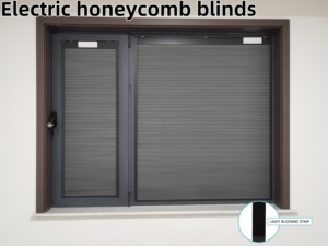 للبيع بالجملة ظلال كهربائية لاسلكية مطوي قماش تعتيم خلوي ذكي بمحركات من أجل النافذة - Product Image 4