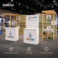 Stand d'exposition TIANYU, structure modulaire en aluminium, graphismes en tissu pour présentations d'entreprise, promotion de détail et événements