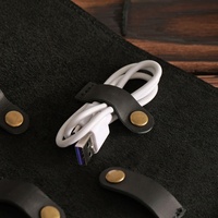 Nouveauté : Organisateur de câbles de bureau, sac de rangement pour accessoires électroniques de voyage, enrouleur de câbles en cuir véritable pour chargeur de téléphone
