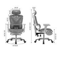 Fauteuil de bureau ergonomique réglable, moderne et luxueux, fauteuil de bureau 2025, ergonomique, en maille, luxueux pour les cadres