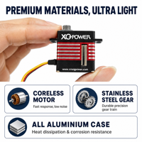 XQ-POWER XQ-S2007D Micro Servo Digital Programable sin Escobillas de 7 kg del Tamaño de un Dedo, con Engranajes Metálicos, para Mini Helicópteros, Aviones y Drones