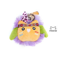 Bâtonnet à chat en peluche classique avec herbe à chat et pompon, résistant aux morsures, pour le divertissement autonome des chats