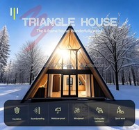 Bâtiment Conteneur Triangulaire Moderne en Acier, Maisons en Bois Écologiques, Alimentées à l'Énergie Solaire, Étanches et Durables, 20ft/40ft