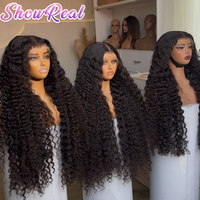 Perruque brésilienne naturelle en cheveux humains vierges, bouclée profonde, indienne, 13x6, sans colle, avec dentelle frontale HD complète
