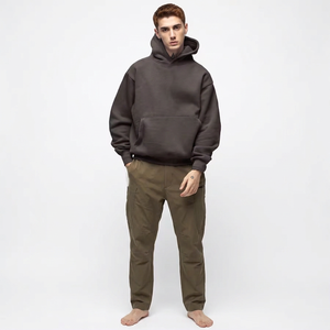 Heavyweight High quality Men blank No <b>string</b> Hoodies fashion cotton drop shoulder pullover Hoodies sweatshirts Hoodies - Product Image 1
