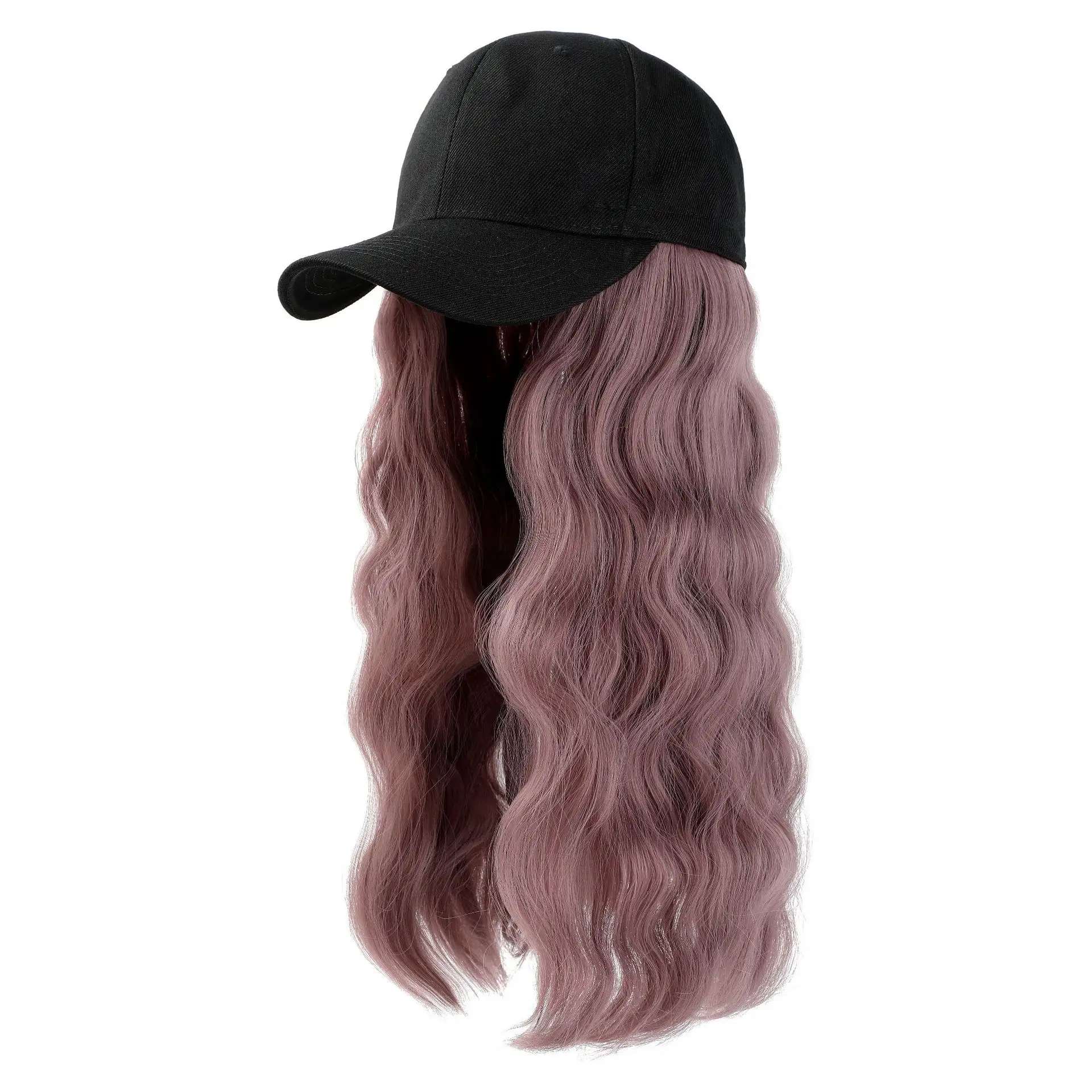 Großhandel Mode Damen Mädchen Frauen Langwellige Perücke Haare Einteiliger Hut Baseball Cap Perücke