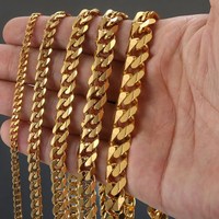Collier chaîne cubaine en acier inoxydable plaqué or pour hommes et femmes, chaîne gourmette épaisse style hip-hop, bijou de mode