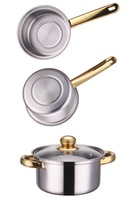 Ensemble de 12 ustensiles de cuisine en acier inoxydable avec casserole, poêle, marmite et couvercles en verre, écologique, compatible gaz et induction, vente en gros