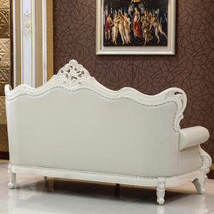 أريكة فنية من جلد البقر بطبقة علوية فاخرة على الطراز الأوروبي ، مجموعة أثاث غرفة المعيشة من الخشب الصلب عالي الجودة - Product Image 3